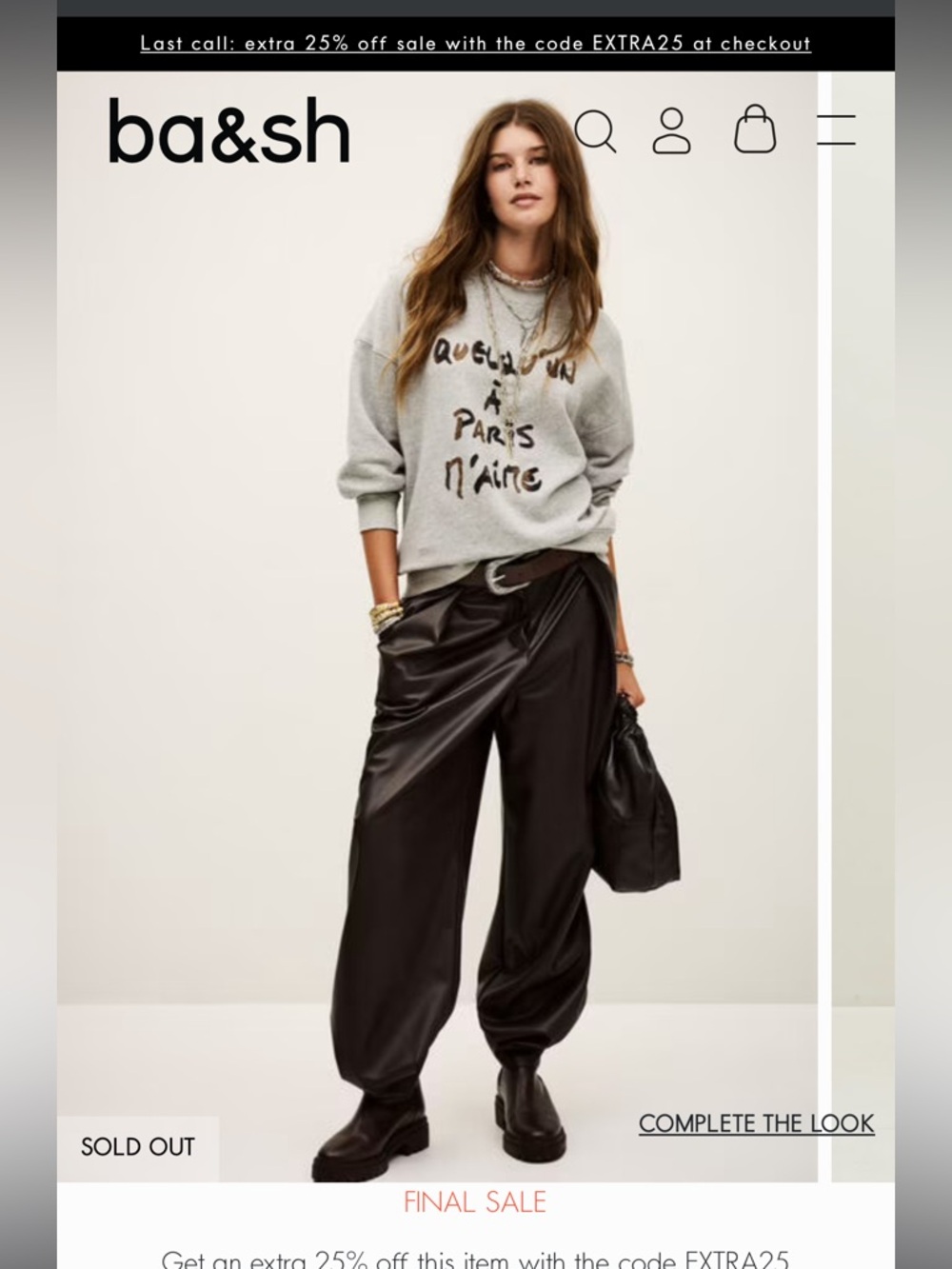 Ba&sh Brice long sleeve sweatshirt